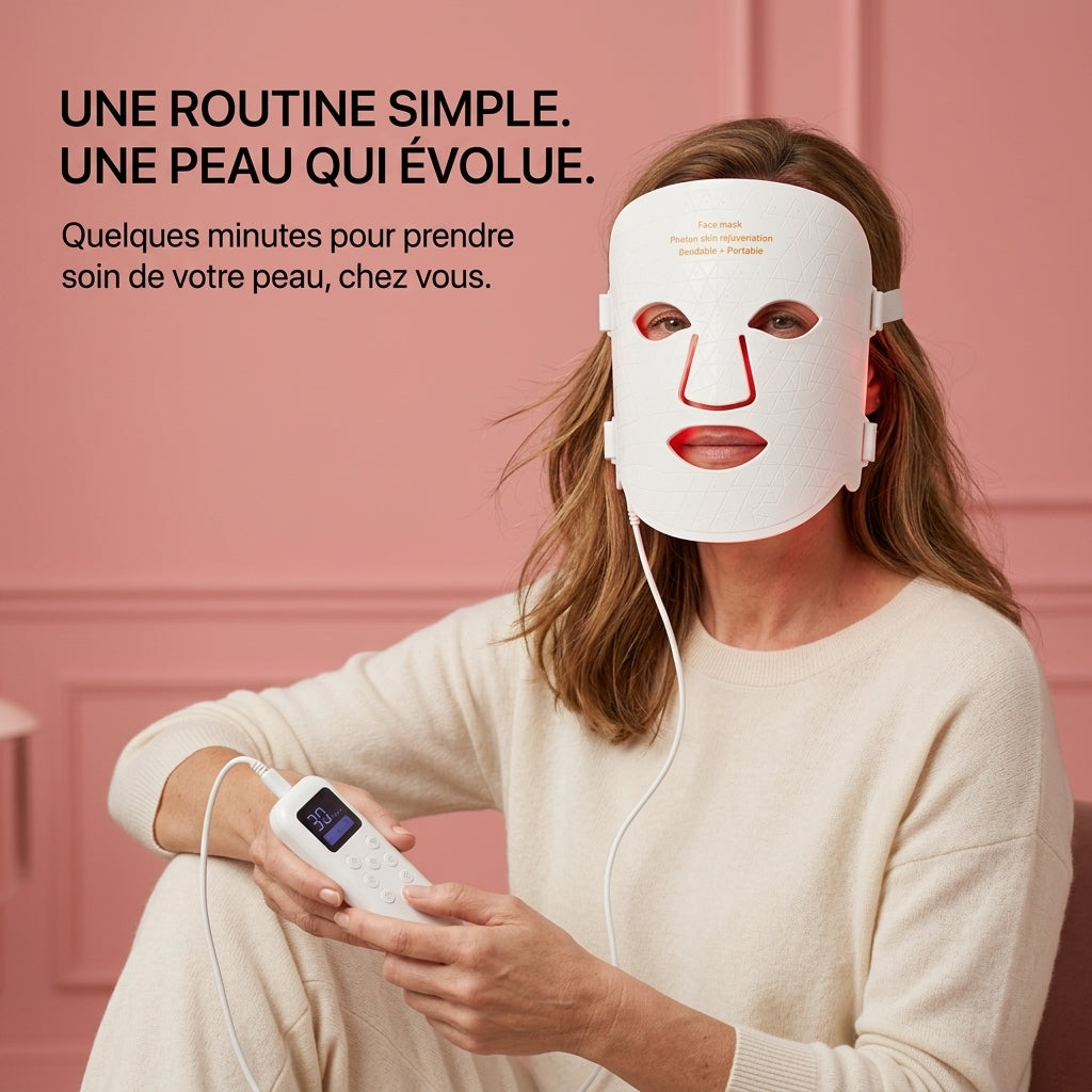 Masque LED Lumaraglow — vue du masque pour le visage